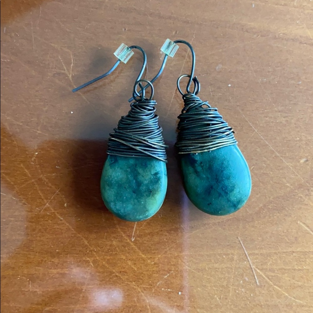 Jade drop earrings
